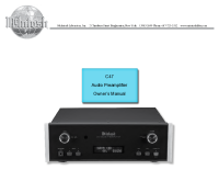 McIntosh C47 - Owners manual 